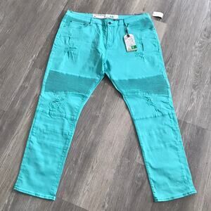 Lifted Research Group Men Miami Blue True Tapered Denim Jeans 44x32 NWT